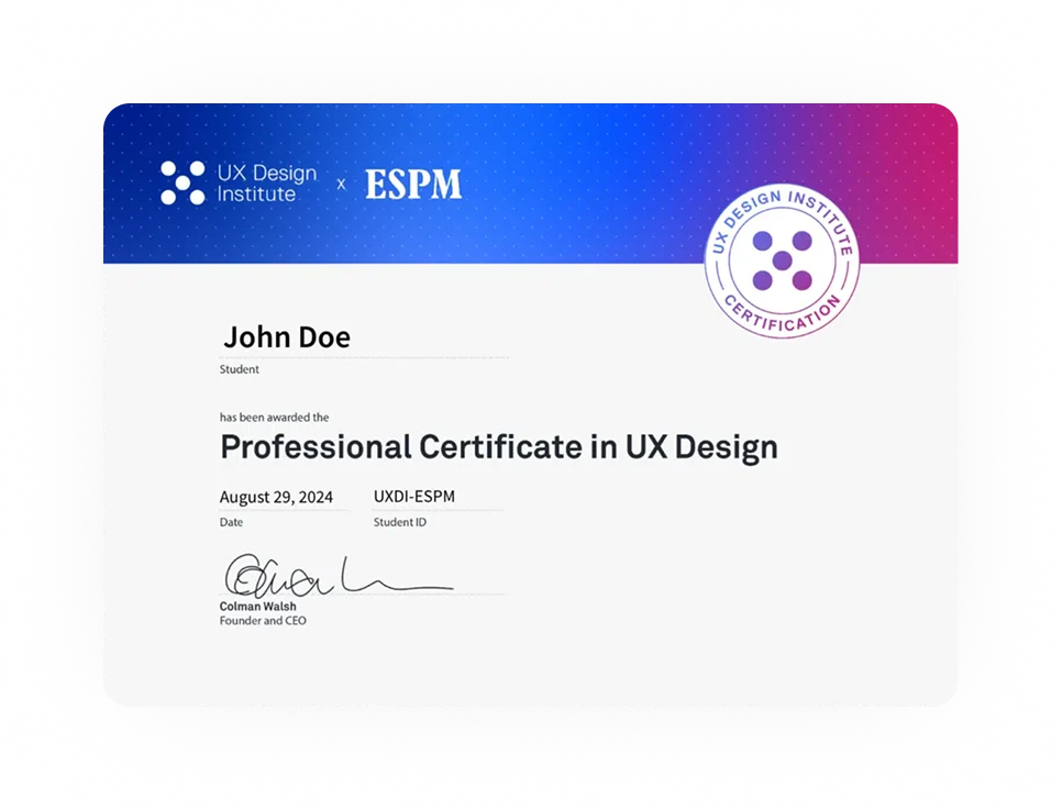 Certificado Internacional UX Design Institute